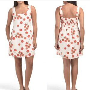 Japna Tomato Print Linen Shift Dress
